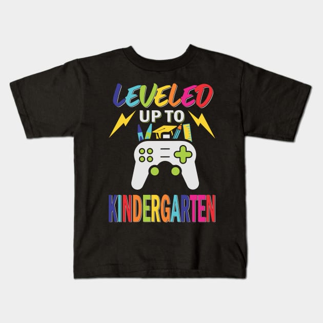 leveled up to kindergarten Kids T-Shirt by busines_night